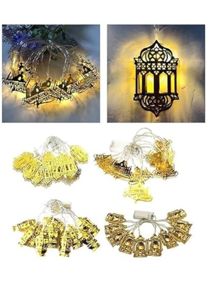 فرع رمضان كريم مضيء مصنوع من النحاس بسلك سيليكون متين بطول 3 مترتصميم فاخر بإضاءة دافئة تضفي لمسة روحانية على ديكور المنزل مثالي للتزيين في ليالي رمضان والمناسبات (Elc) - Image 1